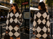 Ensemble pull et jupe argyle