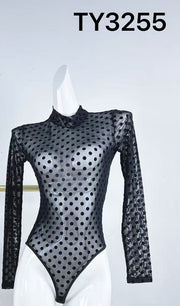 Body Haut manches longues pois