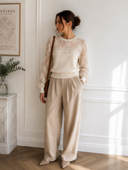 Pull maille et dentelle