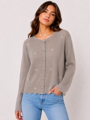 Gilet maille cœurs