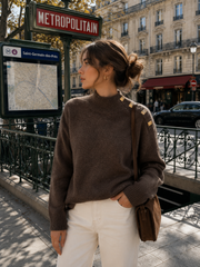 Pull col montant femme