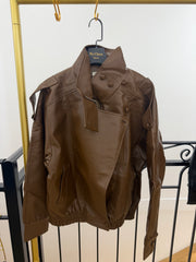 Veste effet cuir col montant