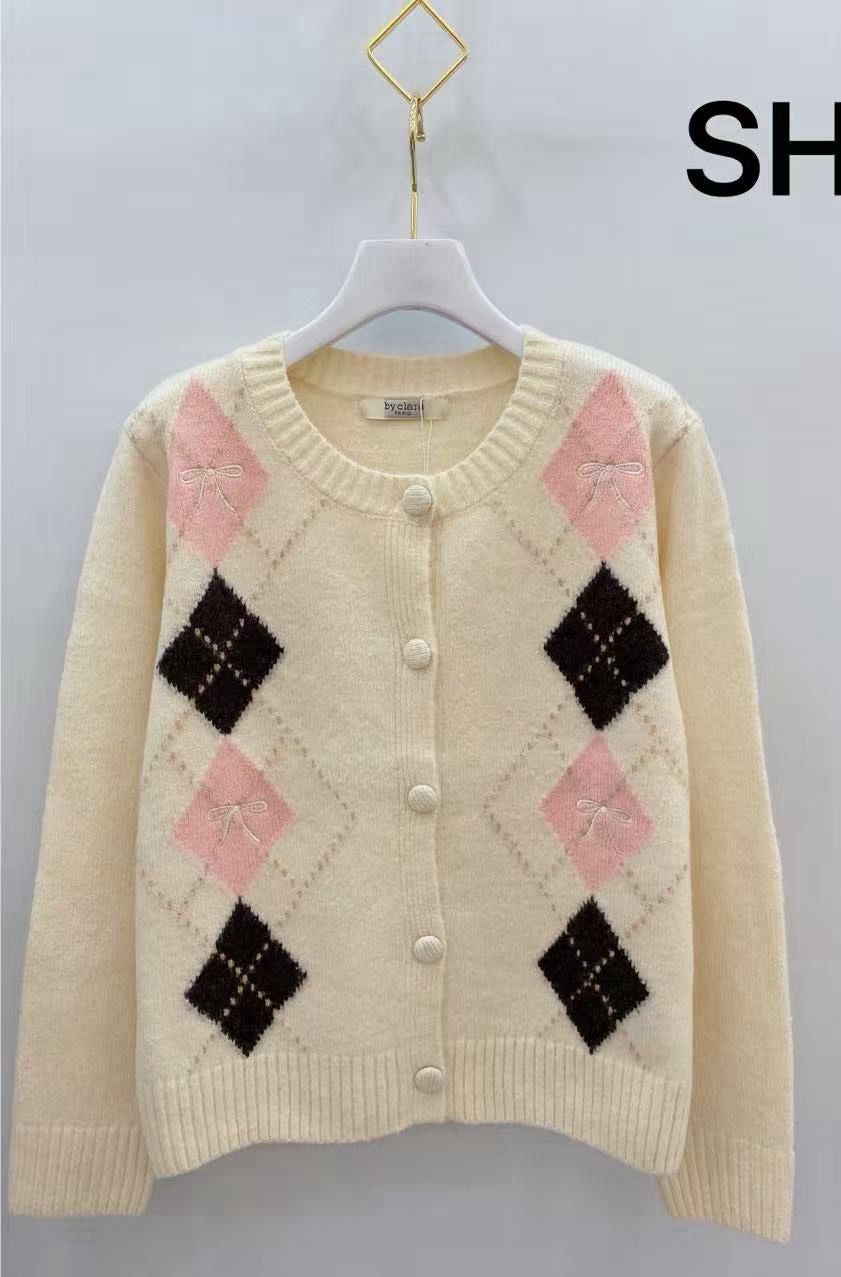 Gilet en maille jacquard losanges