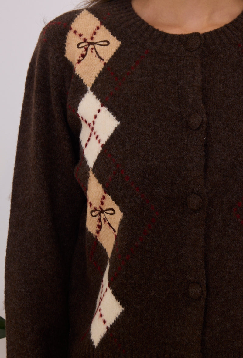 Gilet en maille jacquard losanges