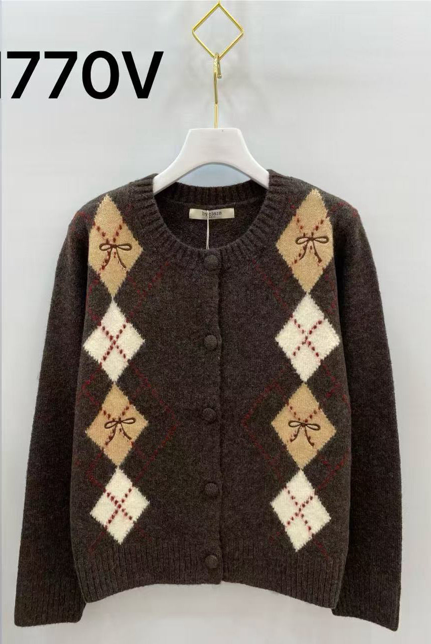 Gilet en maille jacquard losanges