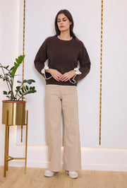 Pull maille nœuds pois