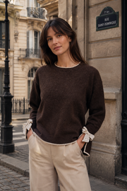 Pull maille nœuds pois