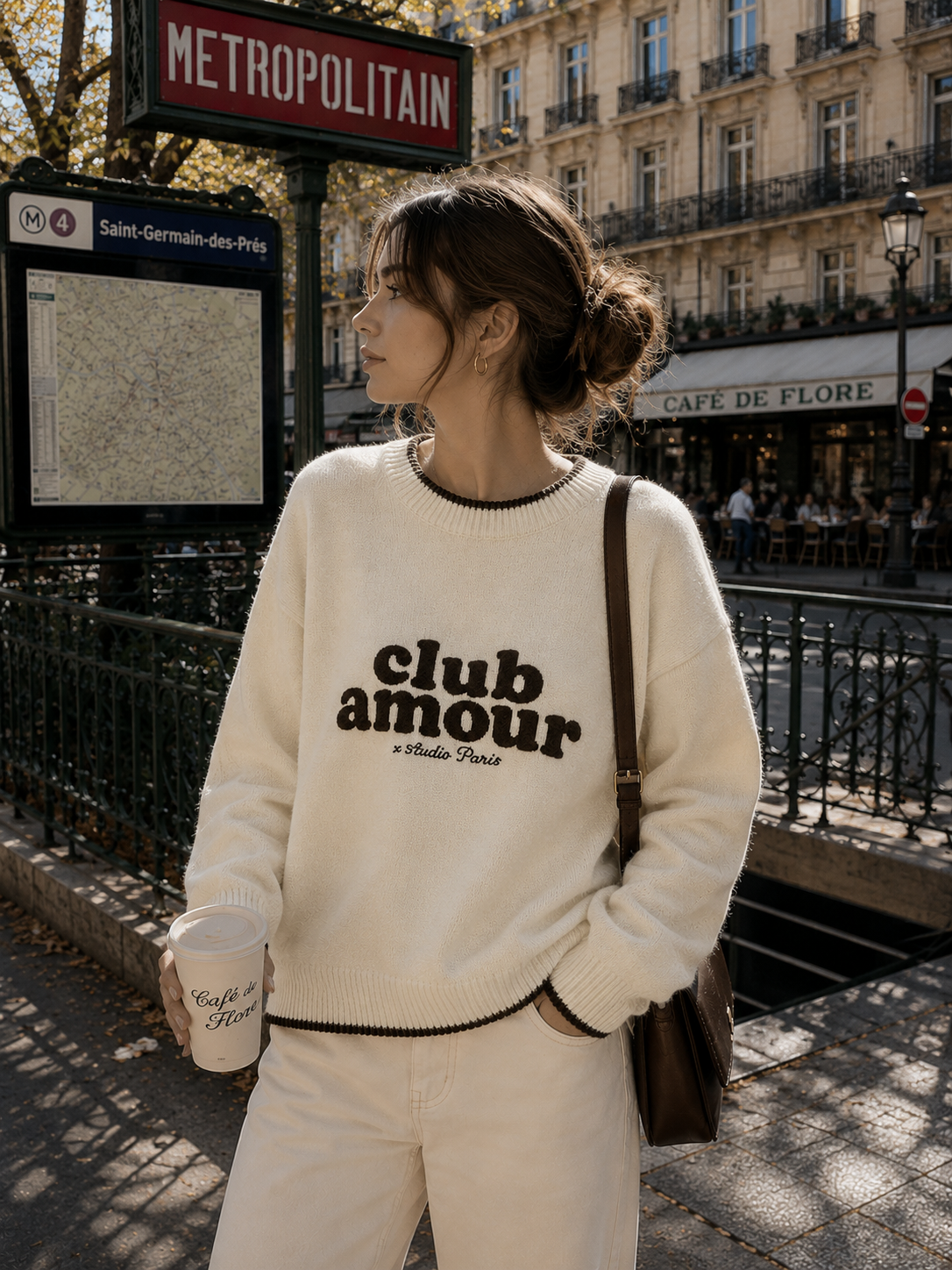 Pull maille imprimé Club Amour