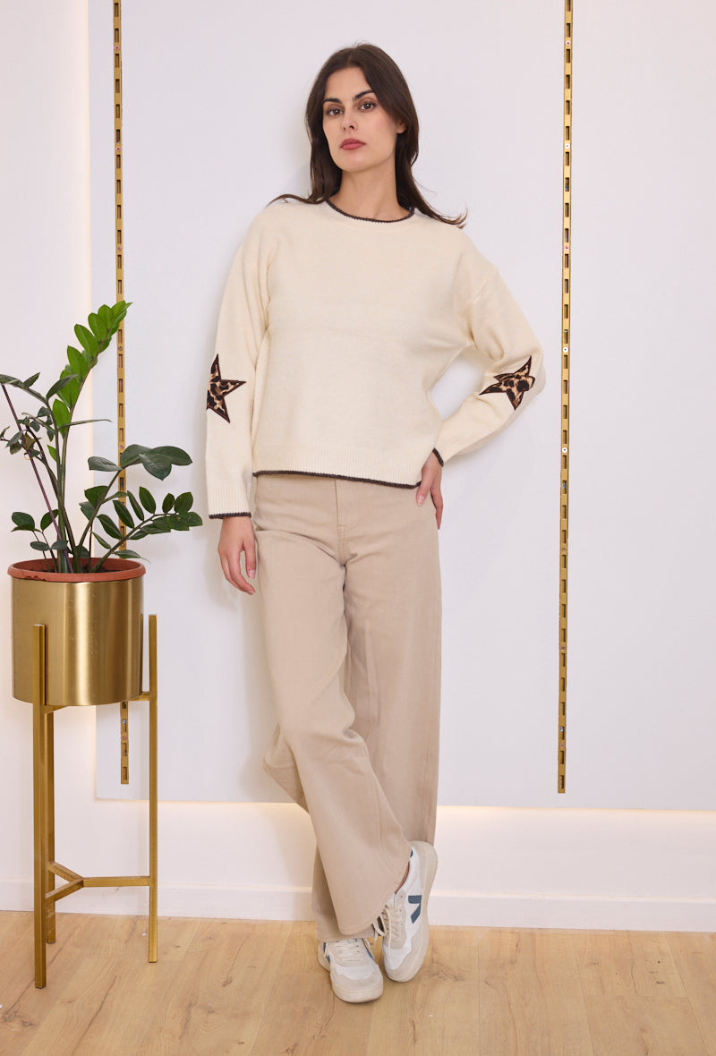 Pull maille imprimé étoile