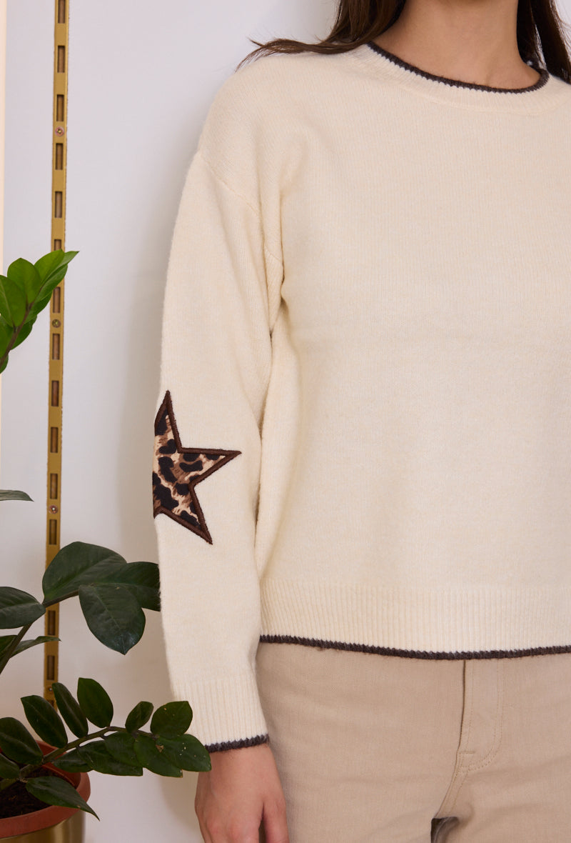 Pull maille imprimé étoile