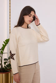 Pull maille imprimé étoile