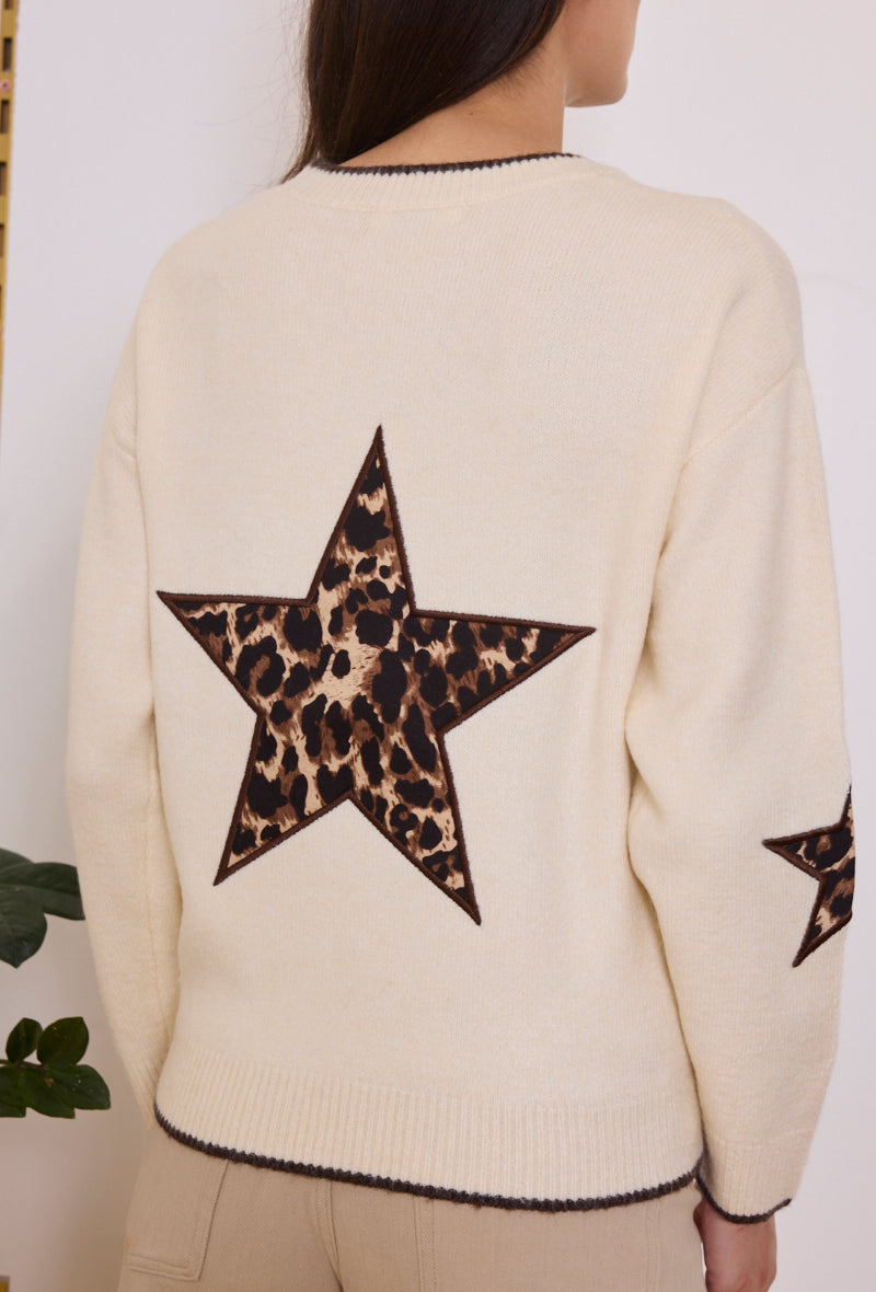 Pull maille imprimé étoile