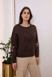 Pull maille imprimé étoile