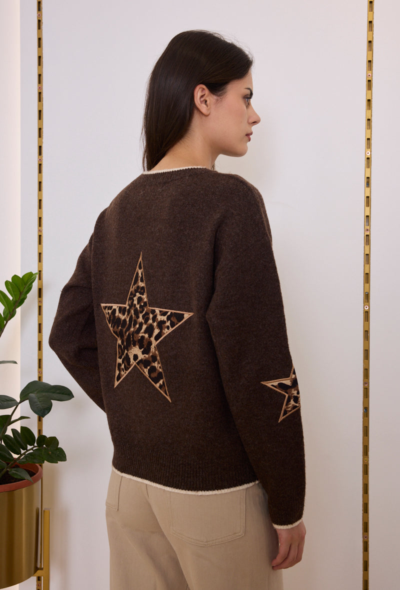 Pull maille imprimé étoile
