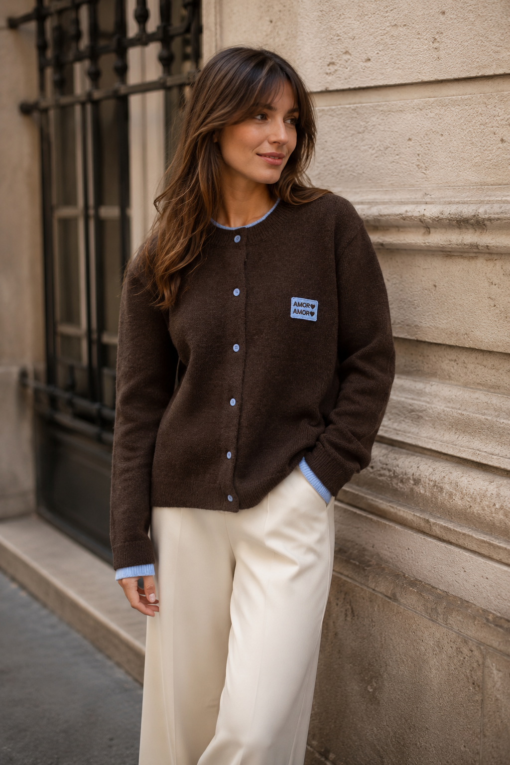 Gilet "Amor" détails contrastés