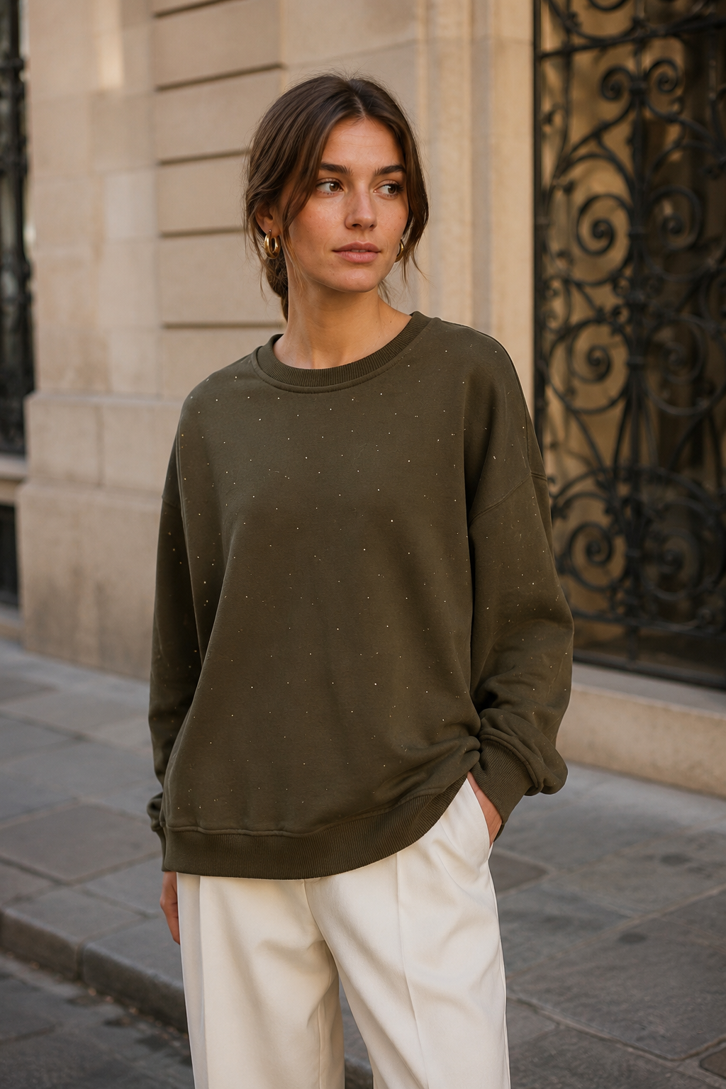 Pull à strass femme