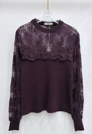 Pull maille et dentelle