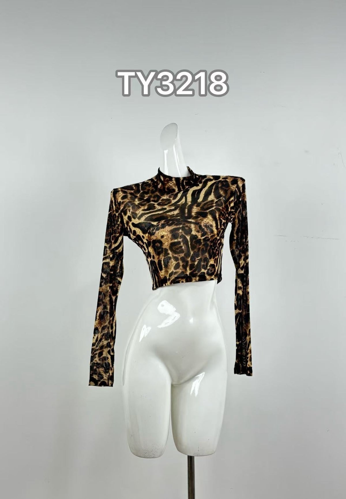 Haut femme imprimé léopard transparent