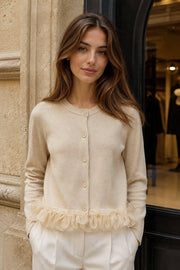 Gilet en maille à volants