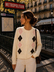 Gilet en maille jacquard losanges