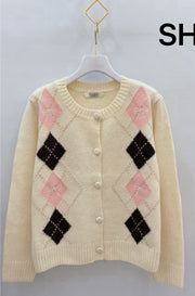 Gilet en maille jacquard losanges