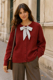 Gilet en maille nœud pois