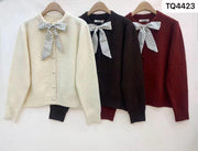 Gilet en maille nœud pois