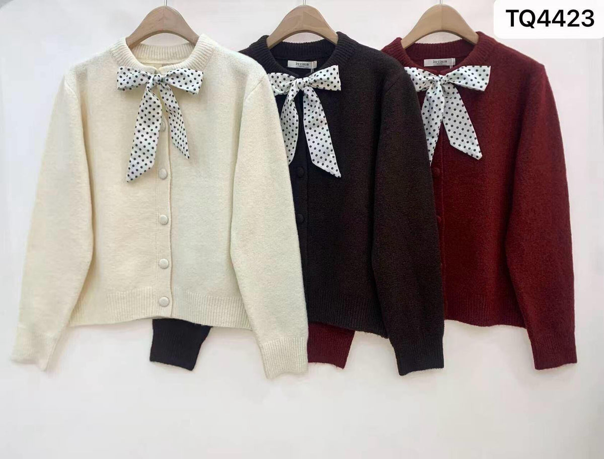 Gilet en maille nœud pois