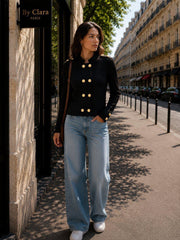 Gilet Style Officier Boutons Dorés