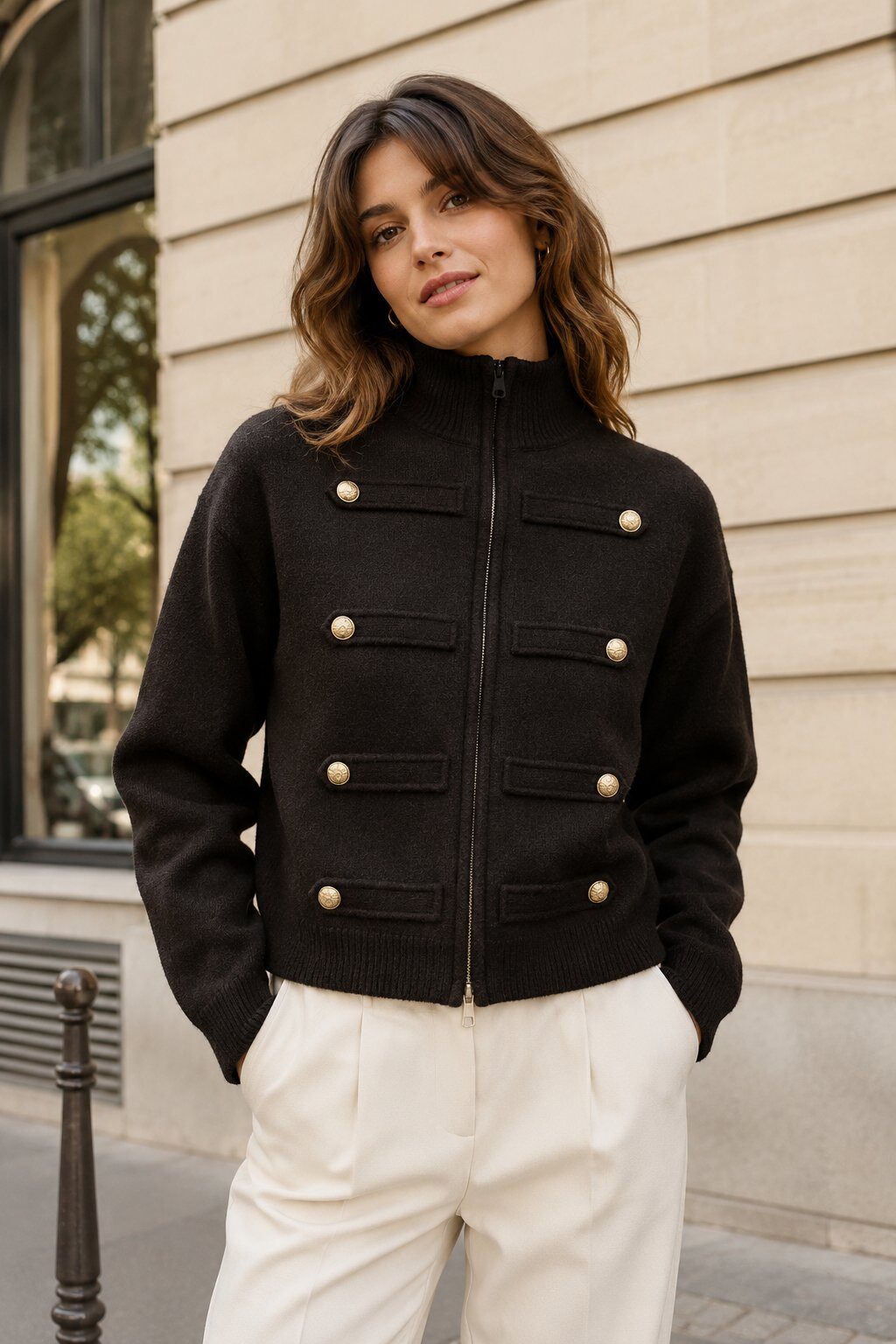 Gilet style officier zippé