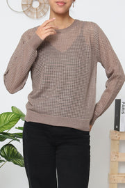 Pull maille carreaux femme