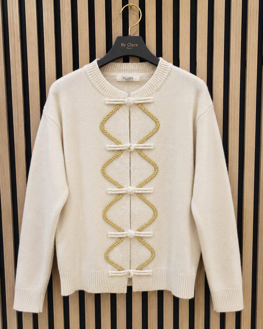 Pull maille fermeture style chinois