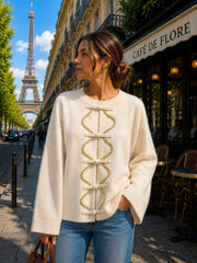 Pull maille fermeture style chinois