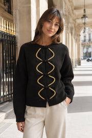 Pull maille fermeture style chinois