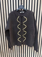 Pull maille fermeture style chinois