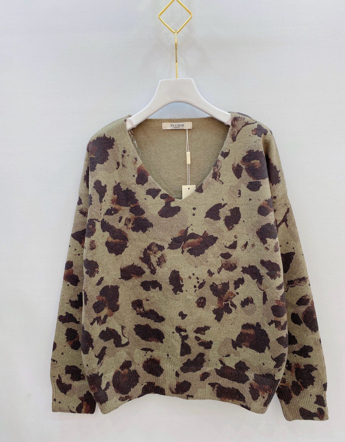 Pull maille imprimé abstrait