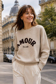 Pull maille inscription AMOUR CLUB