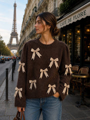Pull maille nœuds fantaisie