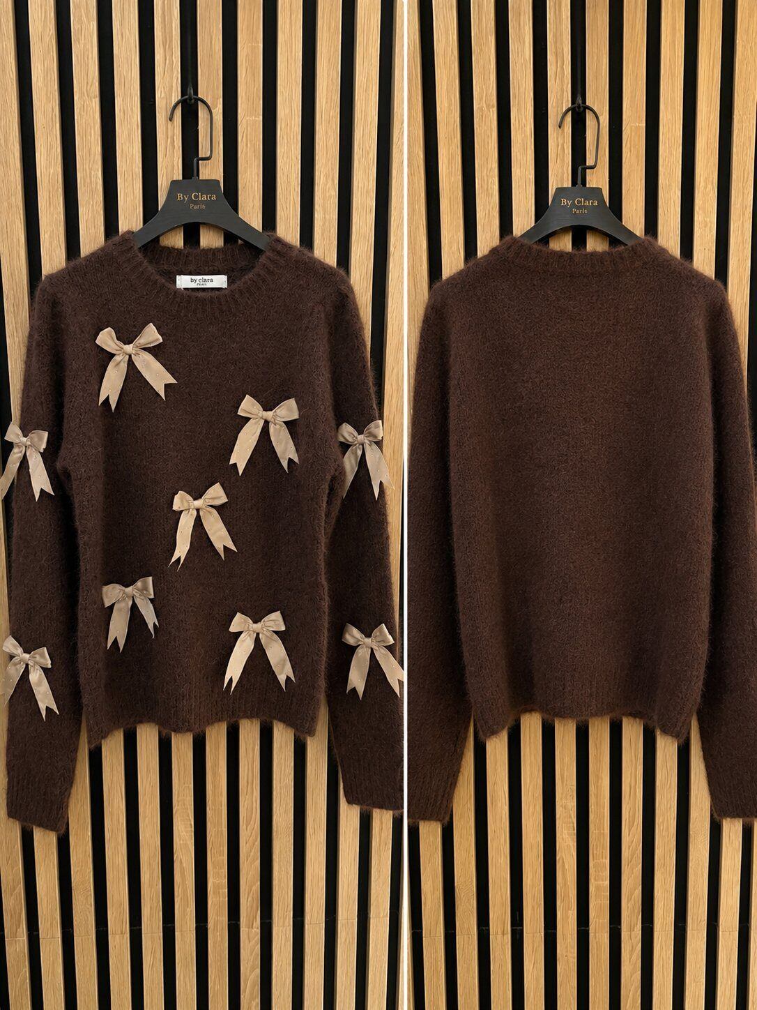 Pull maille nœuds fantaisie