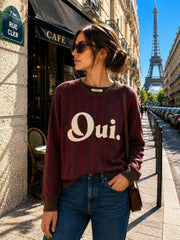 Pull maille rayé logo bouclette