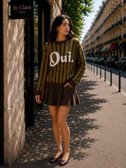Pull maille rayé logo bouclette