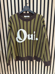 Pull maille rayé logo bouclette