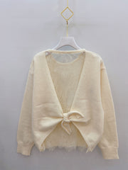 Pull maille réversible dos noué