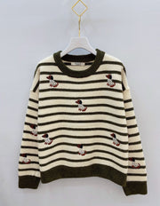 Pull marinière chien brodé