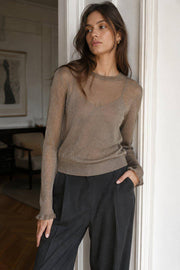 Top en maille lurex femme